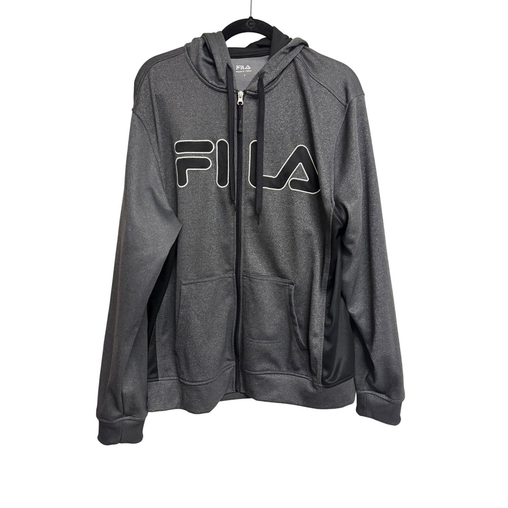 FILA, Gray Classic‎ Full Zip Hoodie/Jacket, Men's Size L